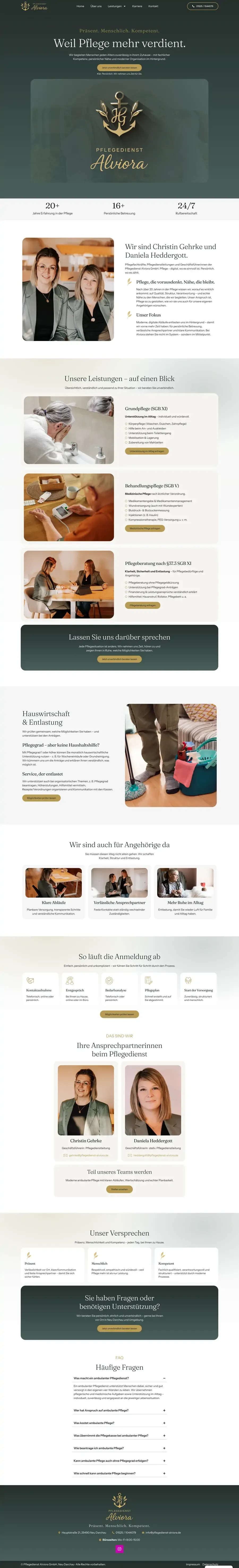 Pflegedienst Alviora website