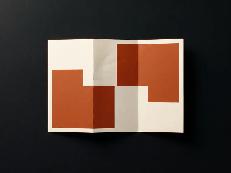 A tri-fold brochure lying open.