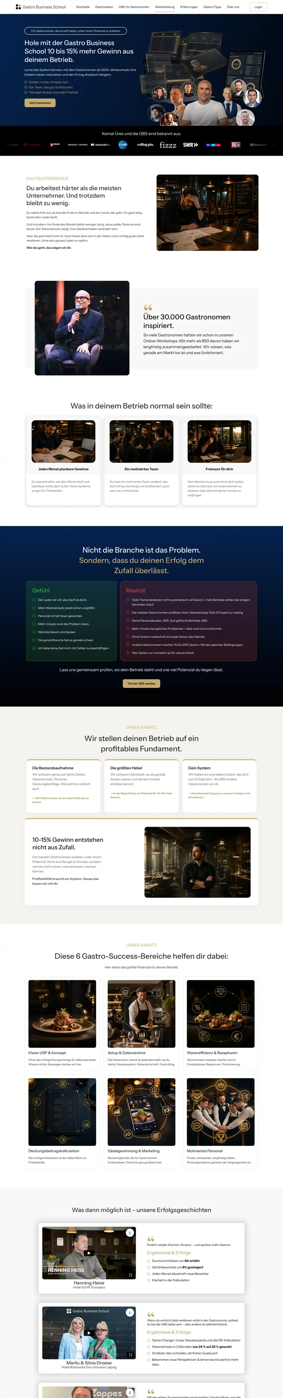 Gastro Business School website