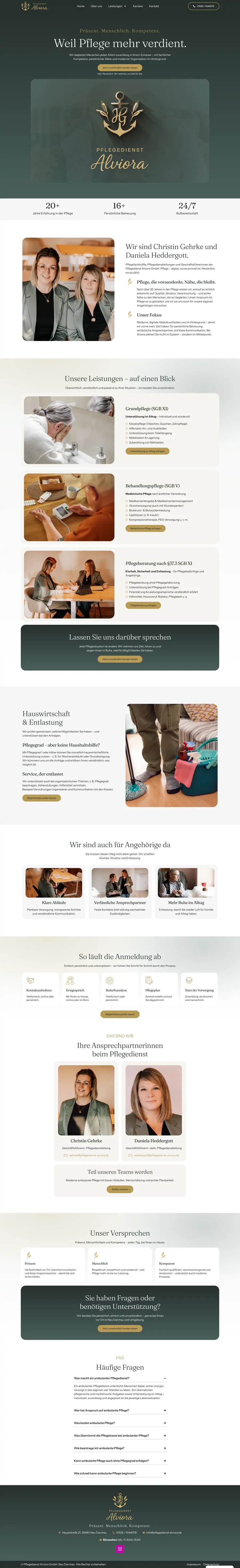 Pflegedienst Alviora website